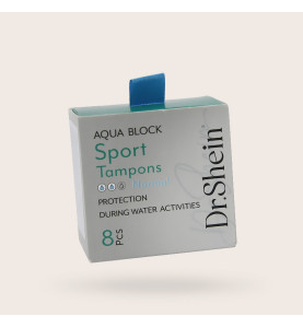 Dr.Shein Тампоны спортивные из органического материала Аква Блок Normal, 8 шт