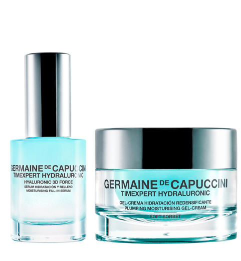 Germaine de Capuccini Набор TE Hydraluronic: Гель-крем Soft для жирной и комбинированной кожи + Эмульсия (сыворотка) 3D Force, 50 мл+30 мл Germaine de Capuccini Набор TE Hydraluronic: Гель-крем Soft для жирной и комбинированной кожи + Эмульсия (сыворотка) 3D Force, 50 мл+30 мл