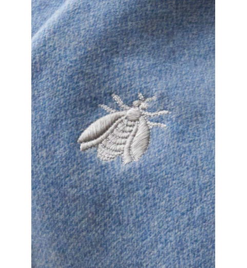 Плед Mastro Raphael Pleasures Leo с вышивкой пчела темно-серый