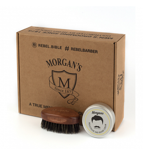 Подарочный набор для бороды и усов Morgans (крем + щетка) Подарочный набор для бороды и усов Morgans (крем + щетка)