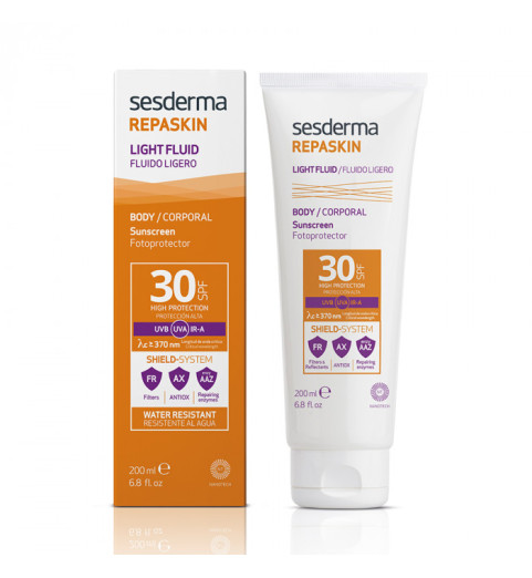 Sesderma Repaskin Light Fluid Body Sunscreen SPF 30 / Флюид нежный солнцезащитный для тела SPF 30, 200 мл Sesderma Repaskin Light Fluid Body Sunscreen SPF 30 / Флюид нежный солнцезащитный для тела SPF 30, 200 мл