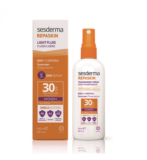 Sesderma Repaskin Transparent Spray Body Sunscreen SPF 30 / Спрей солнцезащитный прозрачный для тела SPF 30, 200 мл Sesderma Repaskin Transparent Spray Body Sunscreen SPF 30 / Спрей солнцезащитный прозрачный для тела SPF 30, 200 мл