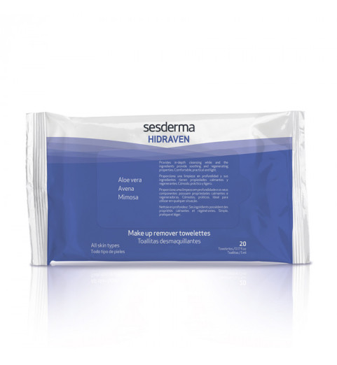 Sesderma Hidraven Make-Up Removal Towelettes / Салфетки для снятия макияжа, 20 шт Sesderma Hidraven Make-Up Removal Towelettes / Салфетки для снятия макияжа, 20 шт